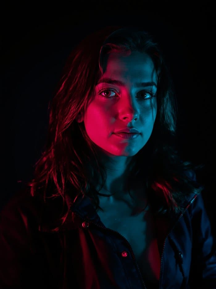 Przykładowy portret AI w stylu Neon
